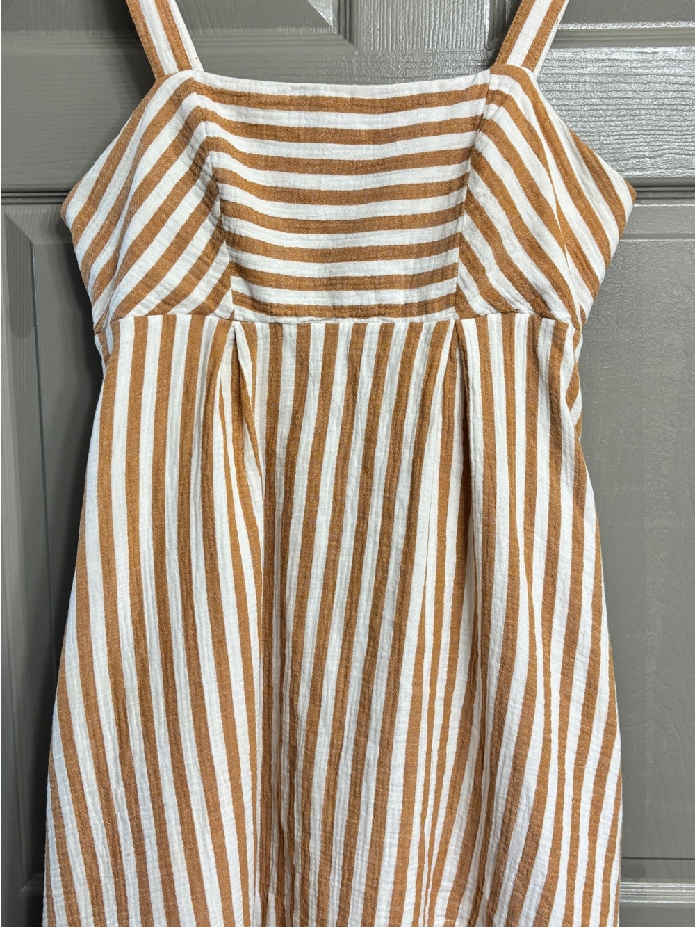 Every Brand Striped Lined Dress with Pockets. 100% Cotton adjustable straps